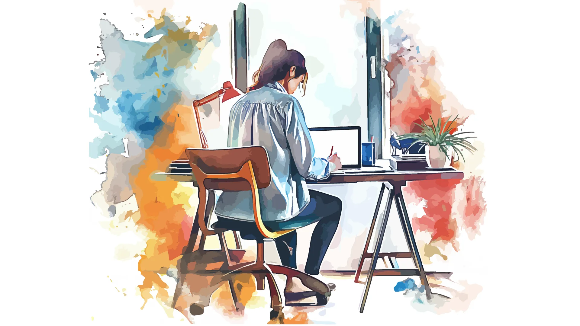 Creator Hub - A Woman Creating on a Desk